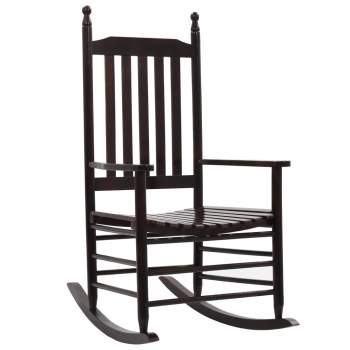  Schaukelstuhl mit gebogener Sitzfläche Braun Holz