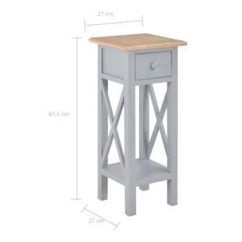  Beistelltisch Grau 27 x 27 x 65,5 cm Holz