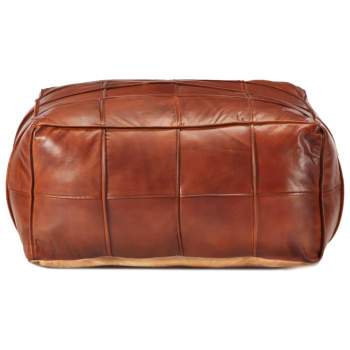  Pouf Hellbraun 60 x 60 x 30 cm Echtes Ziegenleder