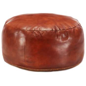  Pouf Hellbraun 60 x 30 cm Echtes Ziegenleder
