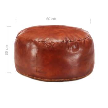  Pouf Hellbraun 60 x 30 cm Echtes Ziegenleder