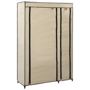  Faltschrank Creme 110x45x175 cm Stoff