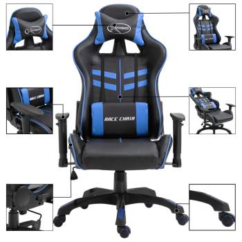  Gaming-Stuhl Blau PU