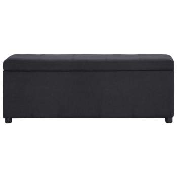  Bank mit Staufach 116 cm Schwarz Polyester 