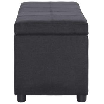  Bank mit Staufach 116 cm Schwarz Polyester 