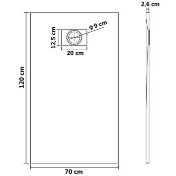  Duschwanne SMC Weiß 120×70 cm