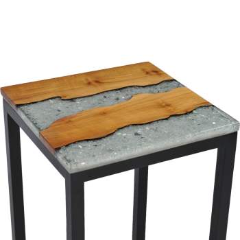  Satztische 3 Stk. Massivholz Teak und Polyresin