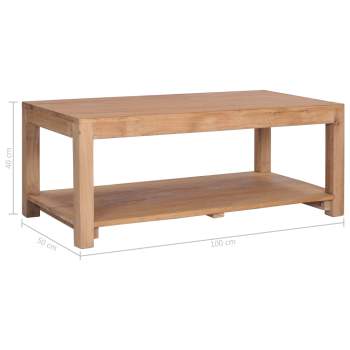  Couchtisch 100x50x40 cm Massivholz Teak