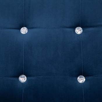  2-Sitzer-Sofa mit Armlehnen Blau Chrom und Samt  