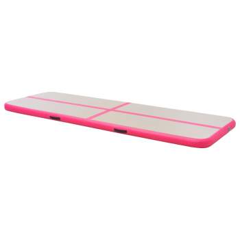  Aufblasbare Gymnastikmatte mit Pumpe 300×100×10 cm PVC Rosa