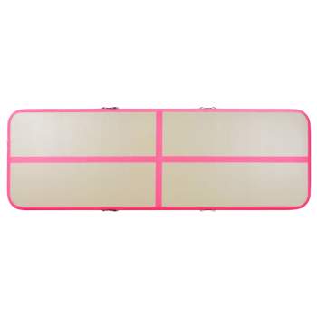  Aufblasbare Gymnastikmatte mit Pumpe 300×100×10 cm PVC Rosa