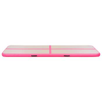  Aufblasbare Gymnastikmatte mit Pumpe 300×100×10 cm PVC Rosa