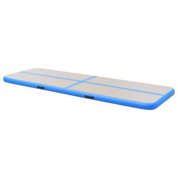  Aufblasbare Gymnastikmatte mit Pumpe 400x100x10 cm PVC Blau