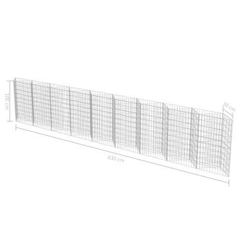  Gabionenwand Verzinkter Stahl 630×30×100 cm