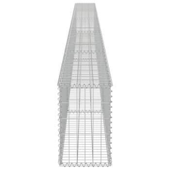  Gabionenwand mit Abdeckung Verzinkter Stahl 600×30×50 cm