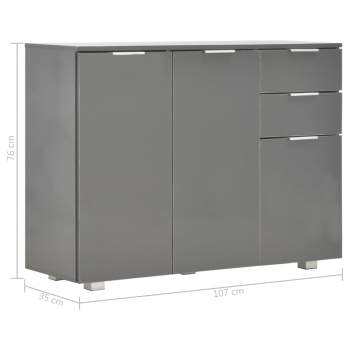  Sideboard Hochglanz-Grau 107x35x80,5 cm