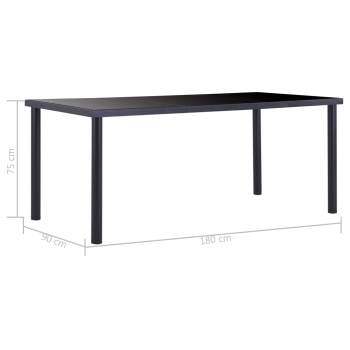  Esstisch Schwarz 180 x 90 x 75 cm Hartglas