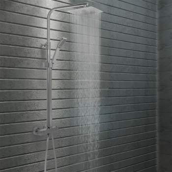  Doppelkopf-Duschset mit Thermostat Edelstahl 