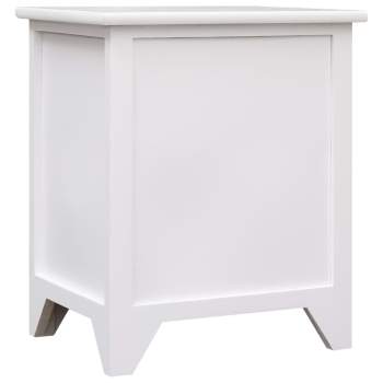  Nachttisch Weiß 38×28×45 cm Paulownia-Holz