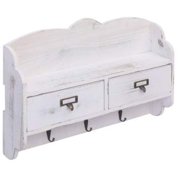 Wandgarderobe Weiß 50 x 10 x 34 cm Holz - sinni.ch