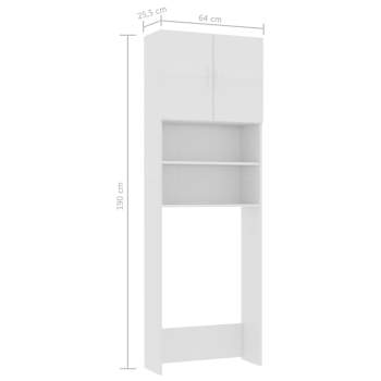  Waschmaschinenschrank Weiß 64x25,5x190 cm Holzwerkstoff