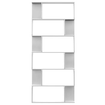  Bücherregal/Raumteiler Hochglanz-Weiß 80×24×192 cm Spanplatte