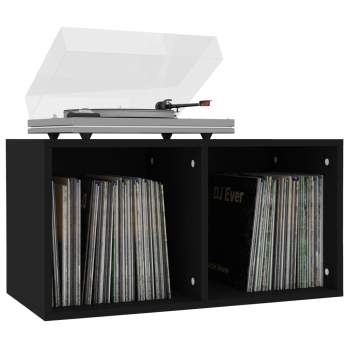  Schallplatten-Aufbewahrungsbox Schwarz 71x34x36cm Holzwerkstoff
