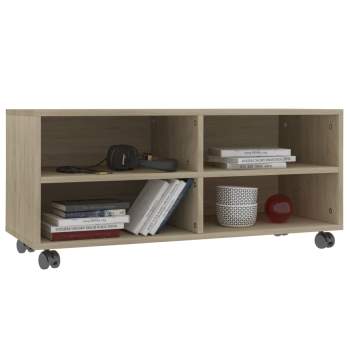 Preview:  TV-Schrank mit Rollen Sonoma-Eiche 90x35x35 cm Holzwerkstoff