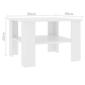  Couchtisch Weiß 60x60x42 cm Holzwerkstoff