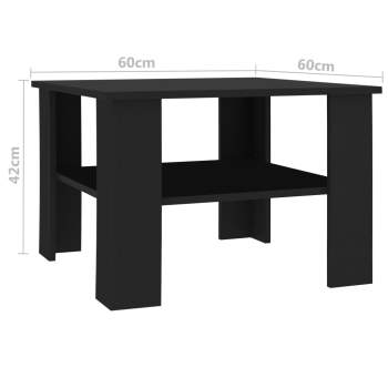  Couchtisch Schwarz 60x60x42 cm Holzwerkstoff