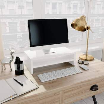  Monitorständer Hochglanz-Weiß 42x24x13 cm Holzwerkstoff