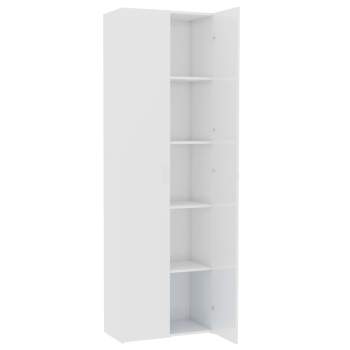  Büroschrank Hochglanz-Weiß 60x32x190 cm Holzwerkstoff