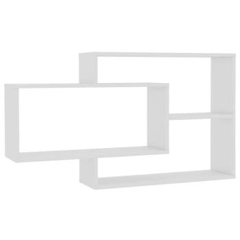  Wandregale Hochglanz-Weiß 104x20x58,5 cm Holzwerkstoff