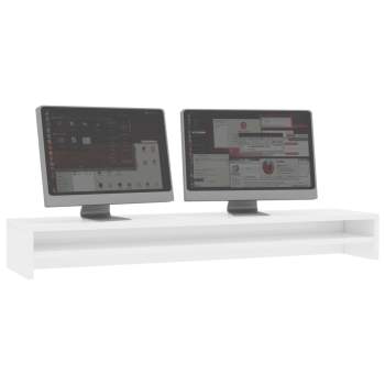 Monitorständer Hochglanz-Weiß 100x24x13 cm Holzwerkstoff