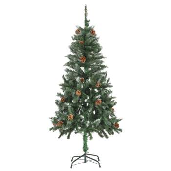  Künstlicher Weihnachtsbaum Kiefernzapfen Weißem Glitzer 150 cm