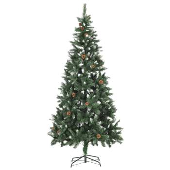  Künstlicher Weihnachtsbaum Kiefernzapfen Weißem Glitzer 210 cm