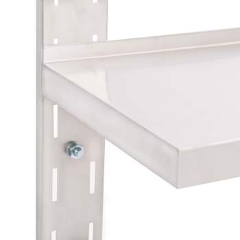 Preview:  Wandregal mit 2 Ablagen Edelstahl 150x30 cm