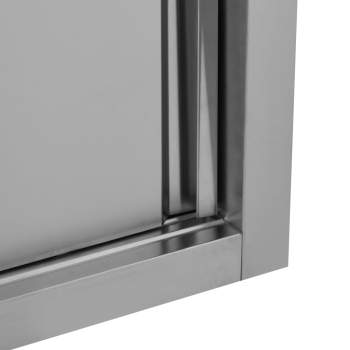  Wandhängeschrank mit Schiebetüren 90×40×50 cm Edelstahl