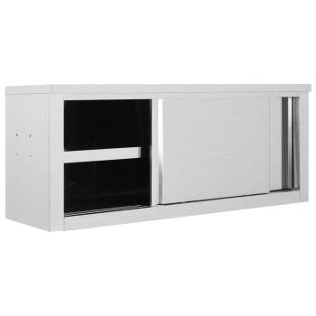 Preview:  Wandhängeschrank mit Schiebetüren 120×40×50 cm Edelstahl