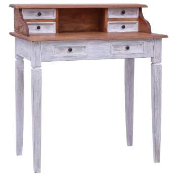 Schreibtisch mit Schubladen 90×50×101 cm Massivholz Altholz 