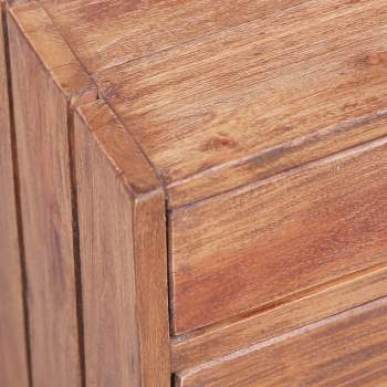  Nachttisch mit 3 Schubladen 35×25×35 cm Recyceltes Massivholz
