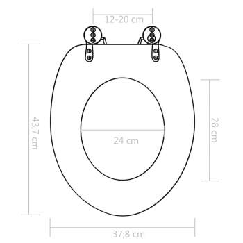  Toilettensitze 2 Stk. mit Hartschalendeckel MDF Bambus-Design