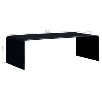  Couchtisch Schwarz 98 x 45 x 31 cm Hartglas 