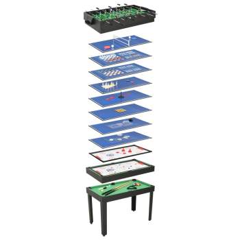  15-in-1 Multigame-Tisch 121×61×82 cm Schwarz