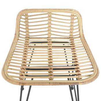  Barstühle 2 Stk. Natur Rattan