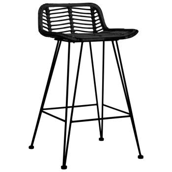 Preview:  Barstühle 2 Stk. Schwarz Rattan