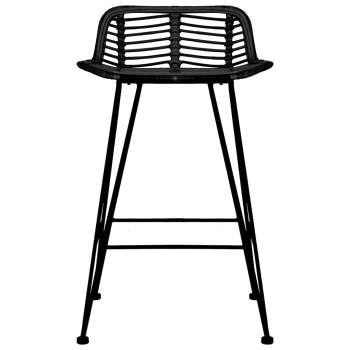 Preview:  Barstühle 2 Stk. Schwarz Rattan