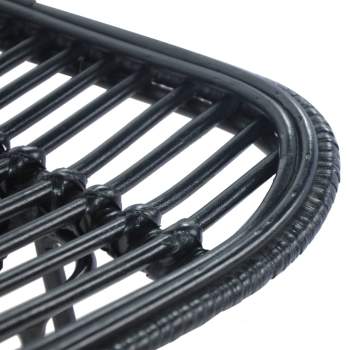  Barstühle 2 Stk. Schwarz Rattan