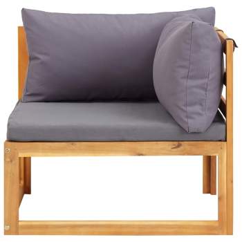  5-tlg. Garten-Lounge-Set mit Auflagen Massivholz Akazie
