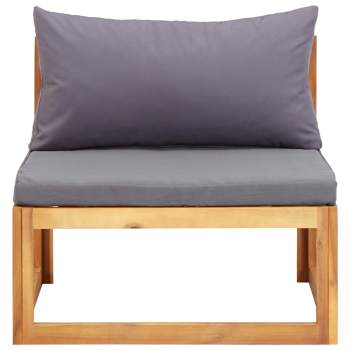 5-tlg. Garten-Lounge-Set mit Auflagen Massivholz Akazie